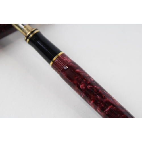 481 - PARKER Duofold Burgundy Lacquer Fountain Pen w/ 18ct Gold Nib WRITING