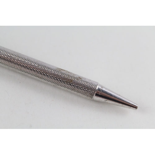 487 - Must De CARTIER Silver Plated Ballpoint Pen / Biro w/ Enamel Clip Etc (31g)