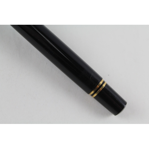 489 - PELIKAN Souveran Black Fountain Pen w/ 14ct White Gold Nib WRITING