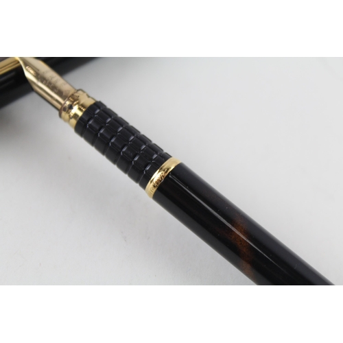 498 - WATERMAN Ideal Brown Lacquer Fountain Pen w/ 18ct Gold Nib WRITING