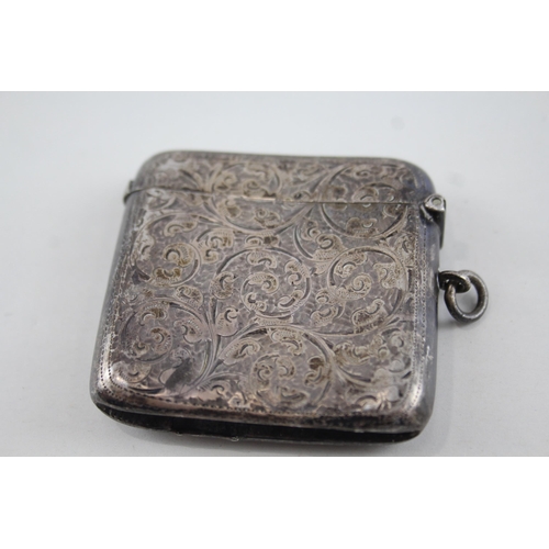 334 - Antique Edwardian 1905 Chester Sterling Silver Large Vesta / Match Case (42g)