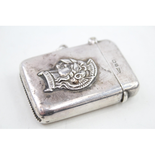 341 - Antique Edwardian 1906 Chester Sterling Silver Artists Vesta / Match Case (33g)