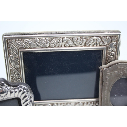 354 - 5 x Antique / Vintage Hallmarked .925 Sterling Silver Photograph Frames (296g)