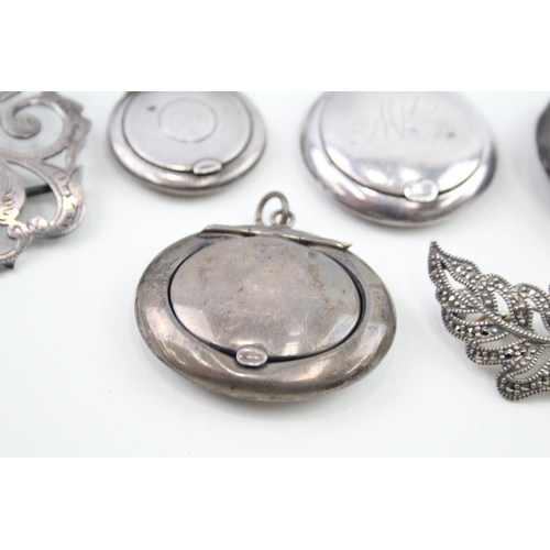 355 - 6 x Antique / Vintage Hallmarked .925 Sterling Silver Ladies Vanity (85g)