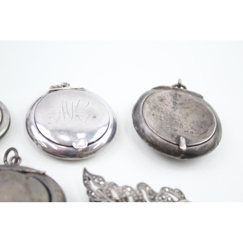 355 - 6 x Antique / Vintage Hallmarked .925 Sterling Silver Ladies Vanity (85g)