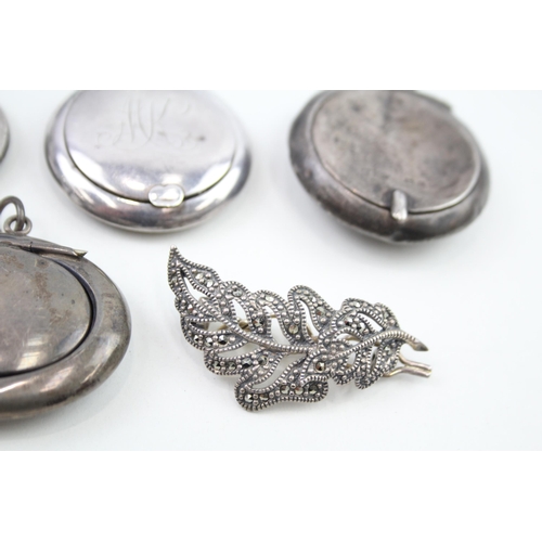 355 - 6 x Antique / Vintage Hallmarked .925 Sterling Silver Ladies Vanity (85g)