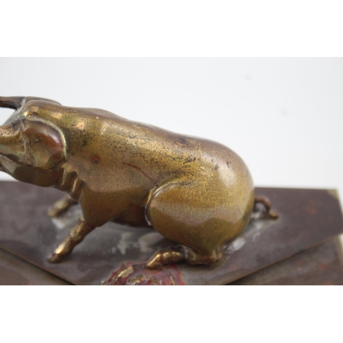 366 - Vintage Novelty Brass Desk Clip / Paperclip w/ Pig