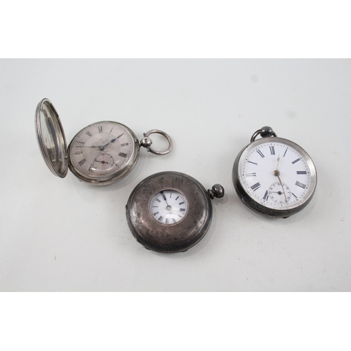 415 - Job Lot Mixed Purity Silver Key-Wind Pocket Watches UNTESTED