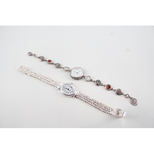 417 - Women's 925 Silver Watches Quartz  - WATCH RUNS x 2