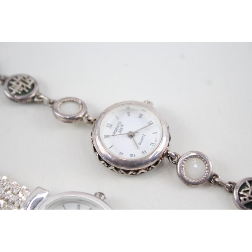 417 - Women's 925 Silver Watches Quartz  - WATCH RUNS x 2