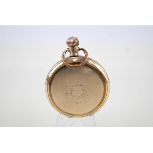 418 - Men's Waltham Rolled Gold Open Face Pocket Watch Hand-Wind