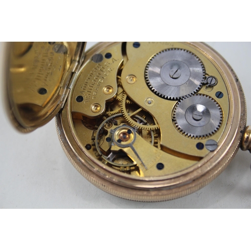 418 - Men's Waltham Rolled Gold Open Face Pocket Watch Hand-Wind