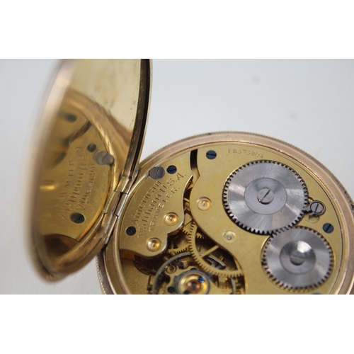 418 - Men's Waltham Rolled Gold Open Face Pocket Watch Hand-Wind