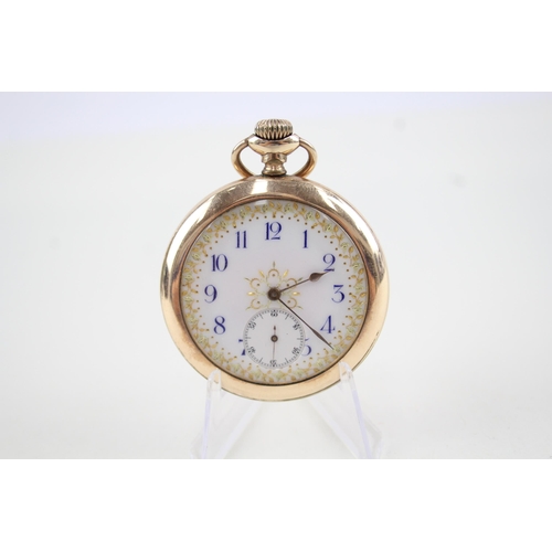 421 - Men's Omega Rolled Gold Open Face Pocket Watch Hand-Wind