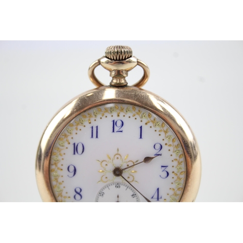 421 - Men's Omega Rolled Gold Open Face Pocket Watch Hand-Wind