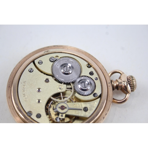 421 - Men's Omega Rolled Gold Open Face Pocket Watch Hand-Wind