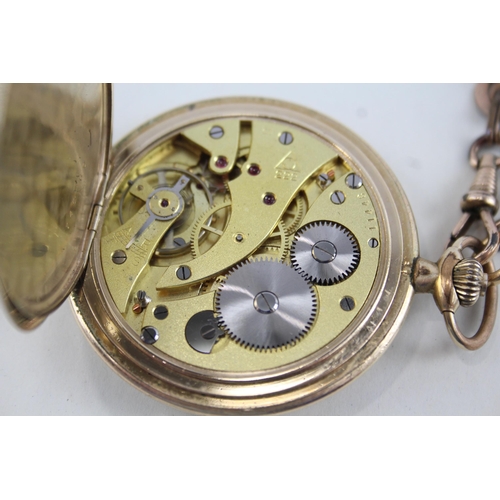 423 - Men's Alpina Rolled Gold Full Hunter Pocket Watch Hand-Wind