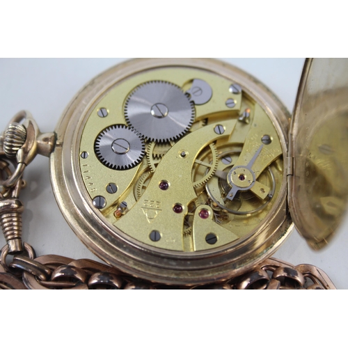 423 - Men's Alpina Rolled Gold Full Hunter Pocket Watch Hand-Wind