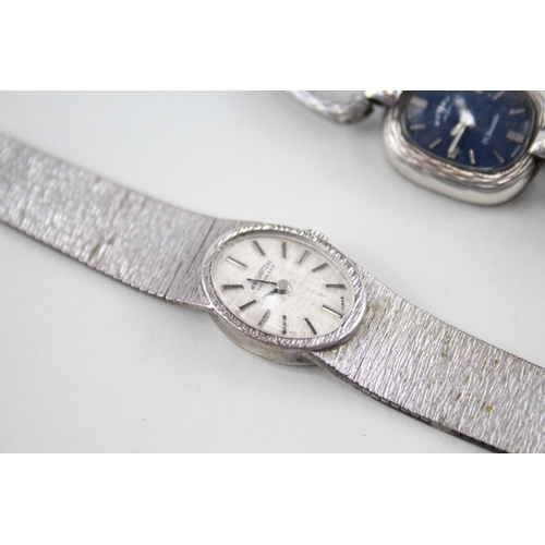 427 - Women's Solid Silver Watches Hand-Wind Inc. Winegartens/Rotary  - WATCH RUNS x 2