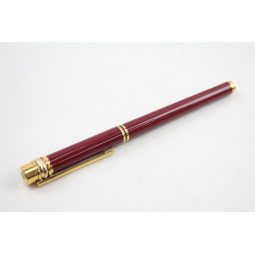 448 - Must De CARTIER Burgundy Lacquer Cased Rollerball / Ballpoint Pen WRITING