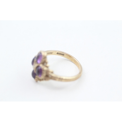 9ct gold vintage amethyst and diamond dress ring Size O 3.3g