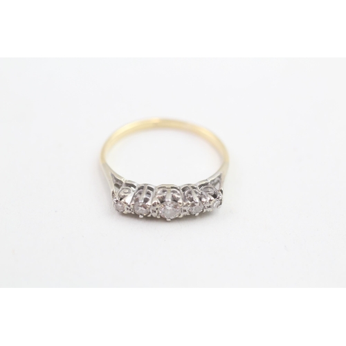 230 - 18ct gold diamond set five stone ring (2.2g) Size L 1/2