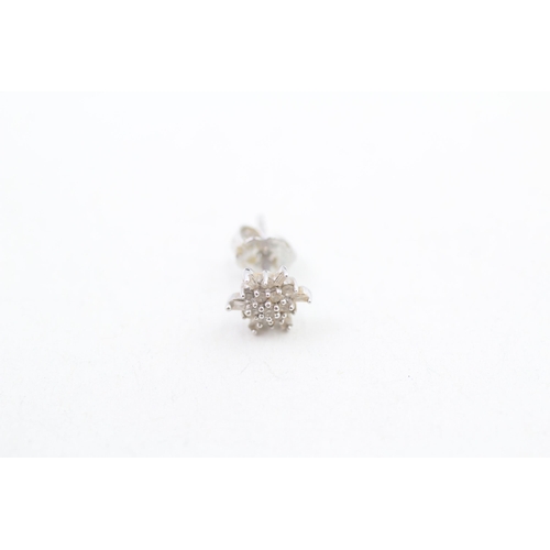 233 - 9ct gold diamond set cluster stud earrings (1.1g)