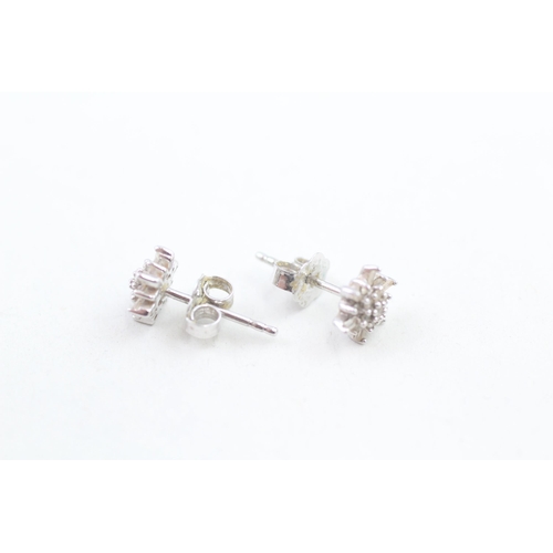 233 - 9ct gold diamond set cluster stud earrings (1.1g)