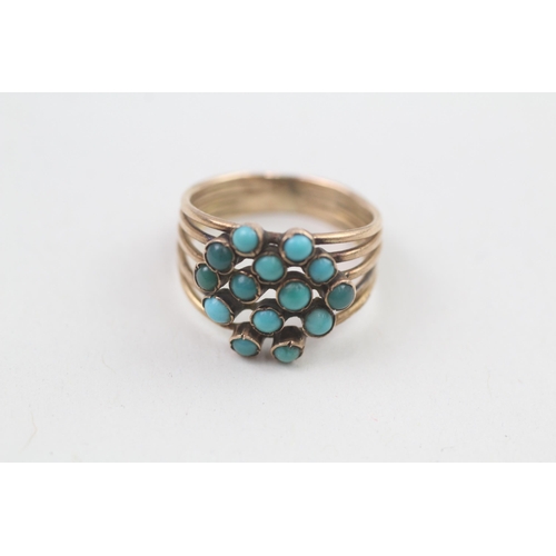 61 - 15ct gold turquoise ring Size K  3.7g