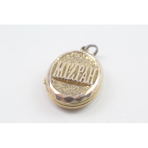 63 - 9ct gold back and front Victorian 'Mizpah' locket   7.6g
