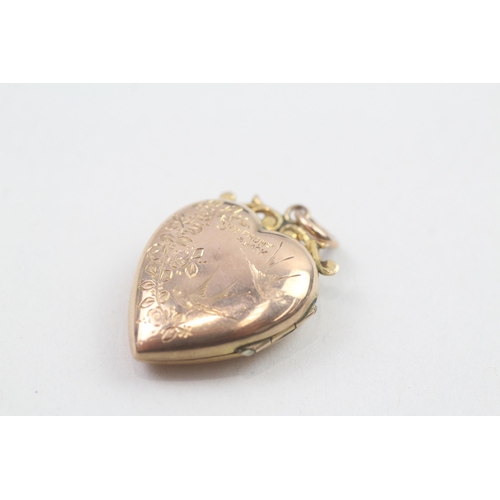 64 - 9ct gold back and front locket   4.4g