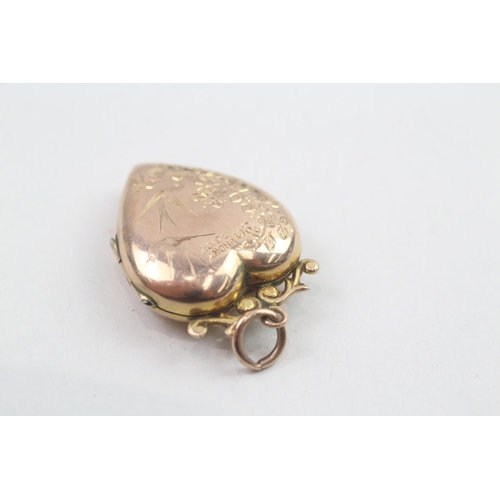 64 - 9ct gold back and front locket   4.4g
