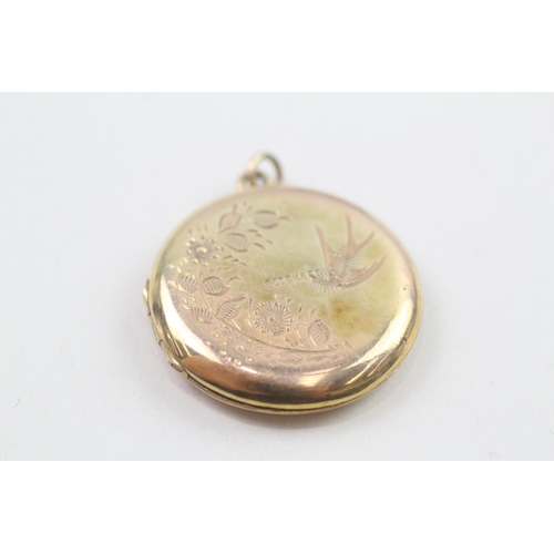 66 - 9ct gold back and front locket   6.8g