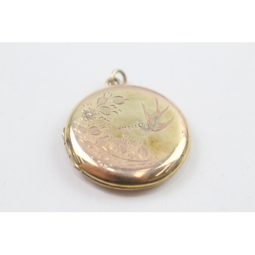 66 - 9ct gold back and front locket   6.8g