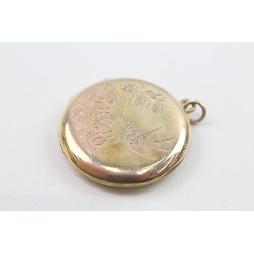 66 - 9ct gold back and front locket   6.8g