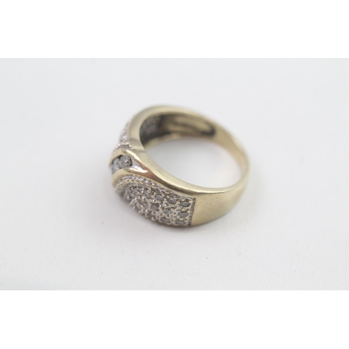 68 - 9ct gold diamond dress ring Size  N 1/2  4.3g