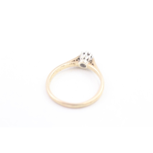 103 - 9ct gold illusion set diamond solitaire ring (2.5g) Size  Q