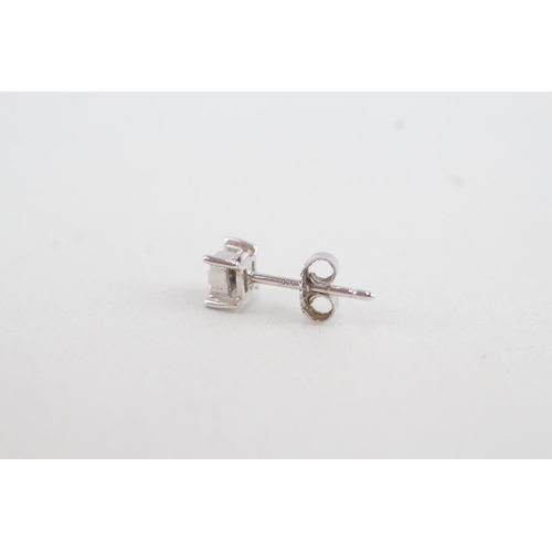 232 - 9ct white gold diamond single stone stud earrings (0.9g)
