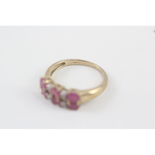 248 - 9ct gold ruby & diamond ring (2.4g) Size  N