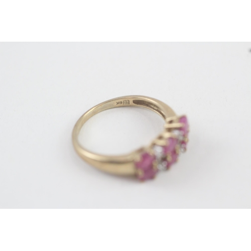 248 - 9ct gold ruby & diamond ring (2.4g) Size  N