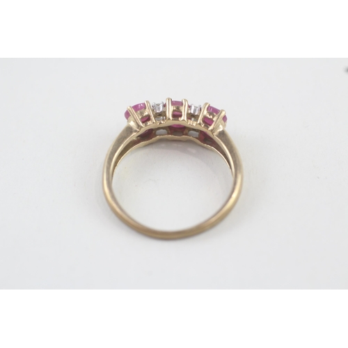 248 - 9ct gold ruby & diamond ring (2.4g) Size  N