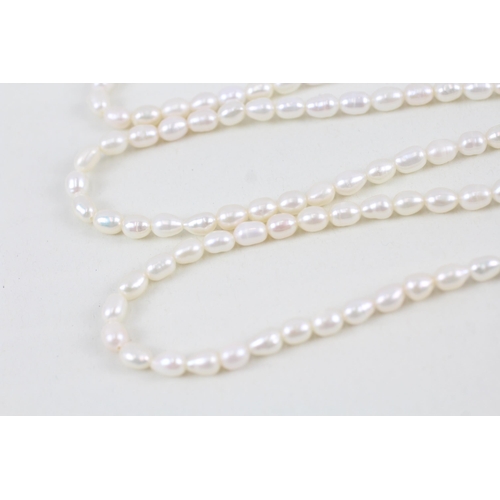 284 - 9ct gold cultured and baroque pearl set necklace (49.2g)