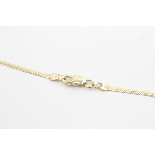 52 - 9ct gold vintage sapphire and diamond set static pendant necklace (4.5g)