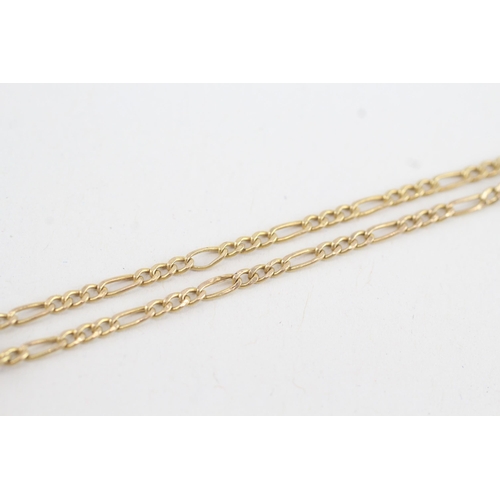 96 - 9ct gold green zircon single stone pendant necklace (2.9g)