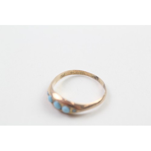 262 - 9ct gold turquoise five stone ring (0.9g)