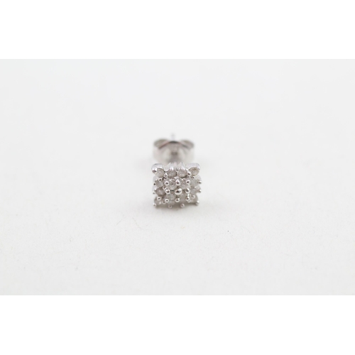 120 - 9ct white gold diamond cluster stud earrings (1.3g)