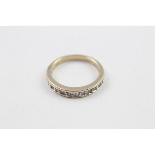 46 - 9ct gold diamond baguette cut channel setting ring (1.8g) Size  J