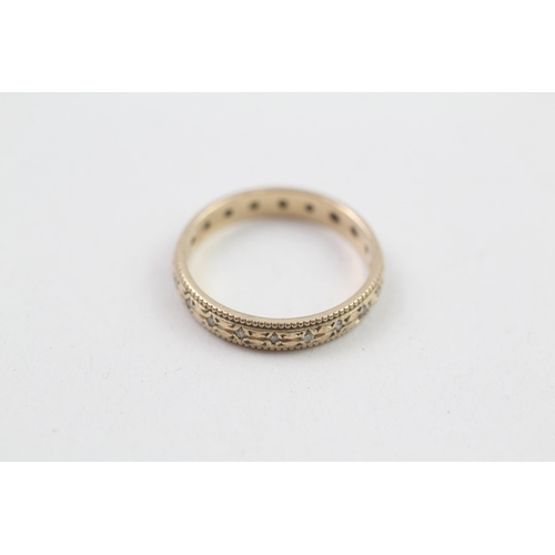 51 - 9ct gold diamond eternity ring (1.5g) Size  J