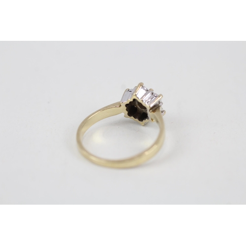 94 - 9ct gold diamond cluster ring, total diamond weight: 0.10ct approximately (3.3g) Size  O