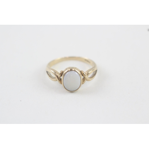 95 - 9ct gold opal dress ring, bezel set (2g) Size  K